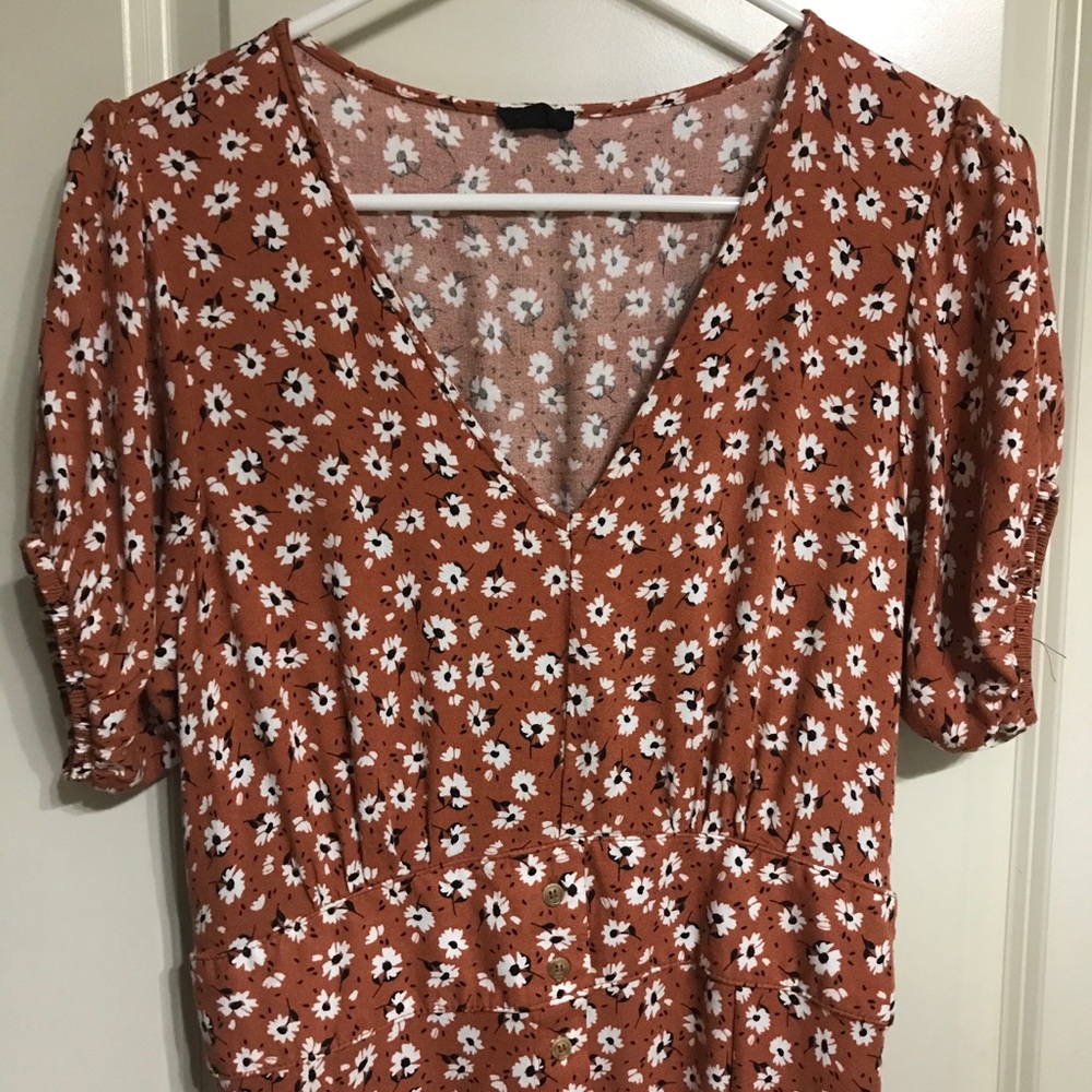 Orange midi dress